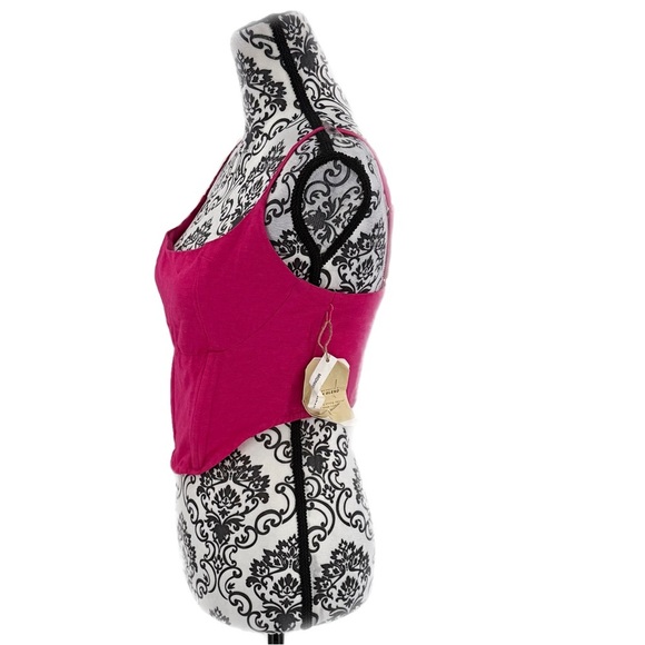 NWT Midnight Sky Hot Pink 100% Linen Bustier Corset Tank - Picture 8 of 11